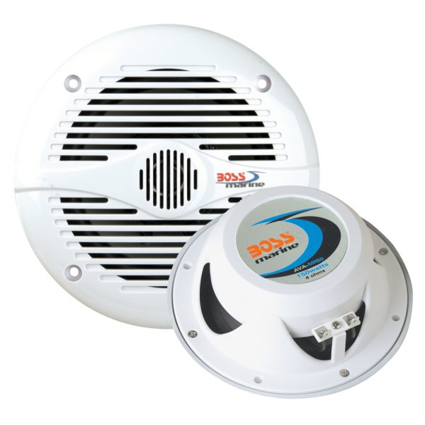 Boss Audio MR50W 5.25" Round Marine Speakers - (Pair) White