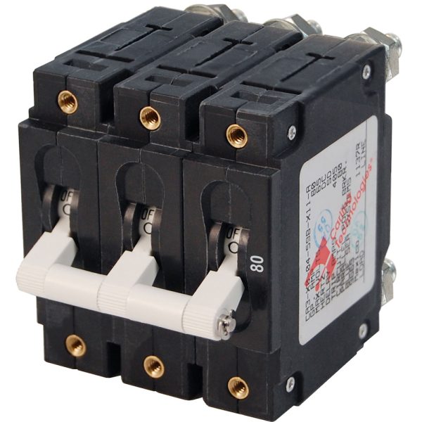 Blue Sea 7289 C-Series Triple Pole Circuit Breaker - 80A