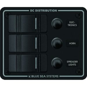 Blue Sea 8374 Water Resistant 3 Position - Black - Vertical Mount Panel