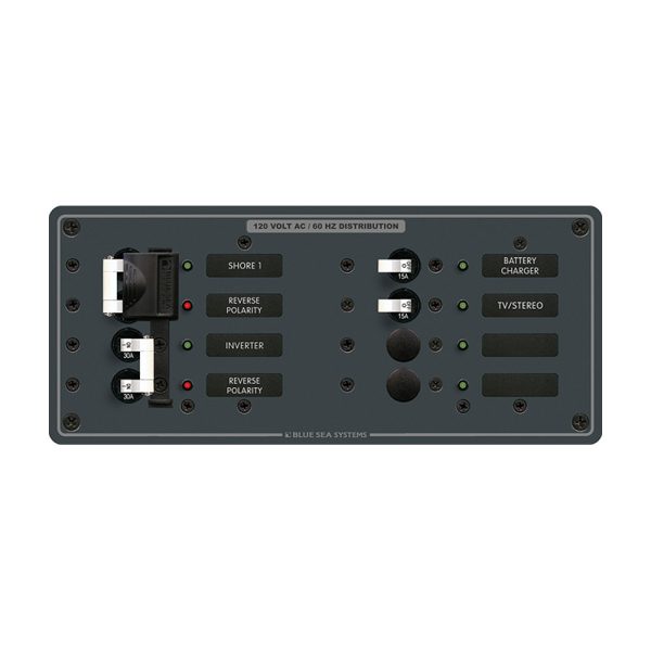 Blue Sea 8499 Breaker Panel - AC 2 Sources + 4 Positions - White