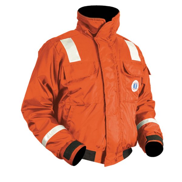 Mustang Classic Bomber Jacket w/SOLAS Reflective Tape - Medium - Orange