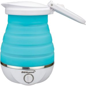 Brentwood Appliances KT-1508BL .85-Quart Dual-Voltage Collapsible Travel Kettle (Blue)