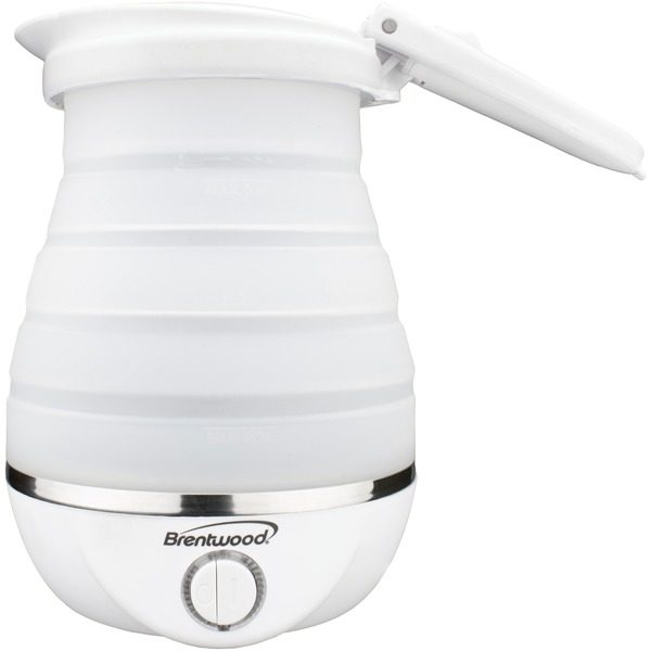 Brentwood Appliances KT-1508W .85-Quart Dual-Voltage Collapsible Travel Kettle (White)