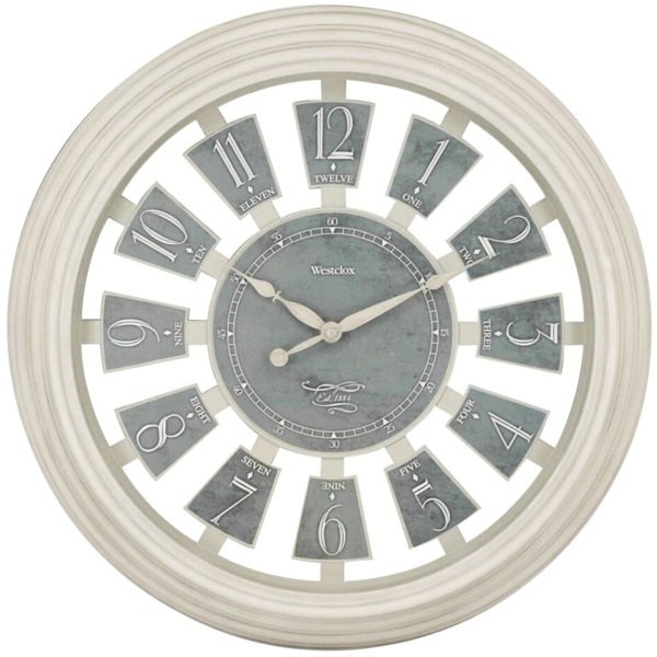 Westclox 36014AW-16 16-Inch Antique White Panel Clock