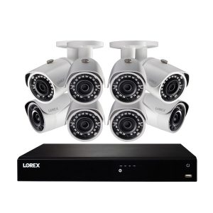 Lorex NK163-85CB 4K Ultra HD 16-Channel Security System with 3 TB NVR and Eight Super HD Bullet Security Cameras with Color Night Vision and Smart Home Control