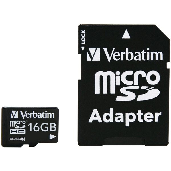 Verbatim 44082 microSDHC Card with Adapter (16GB; Class 10)