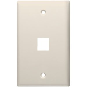 DataComm Electronics 20-3001-LA 1-Port Standard Size Keystone Wall Plate (Lite Almond)