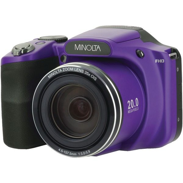 Minolta MN35Z-P 20.0-Megapixel 1080p Full HD Wi-Fi MN35Z Bridge Camera with 35x Zoom (Purple)