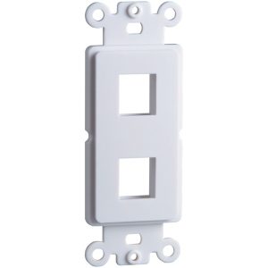 DataComm Electronics 20-5152 Keystone White Decor Plate Insert (2 Ports)