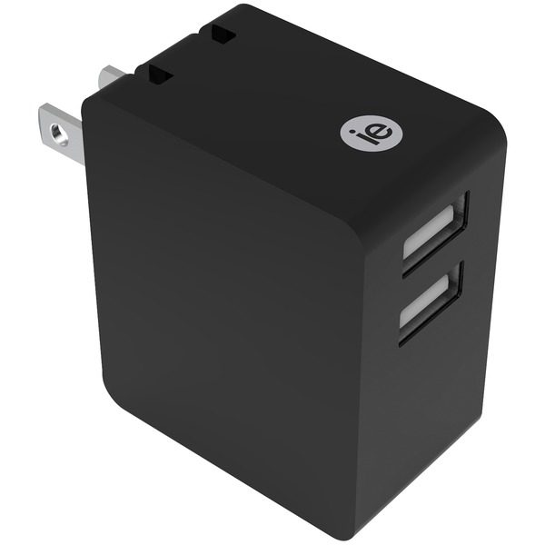 iEssentials IEN-AC32A-BK 3.4-Amp Dual USB Wall Charger