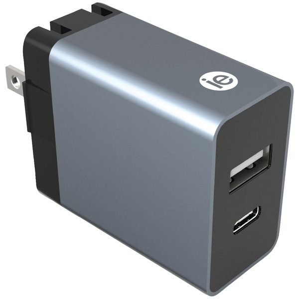 iEssentials IEN-AC31A1C-WT 3.4-Amp Dual Port Wall Charger with USB and USB-C