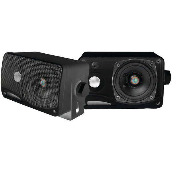 Pyle PLMR24B Hydra Series 3.5" 200-Watt 3-Way Weatherproof Mini-Box Speaker System (Black)