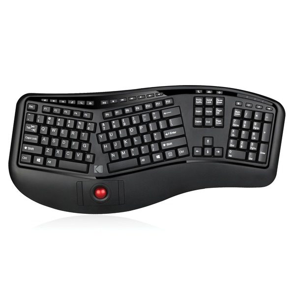 Kodak TRUFORM 3500 TRUFORM 3500 Wireless Ergonomic Keyboard with Integrated Trackball