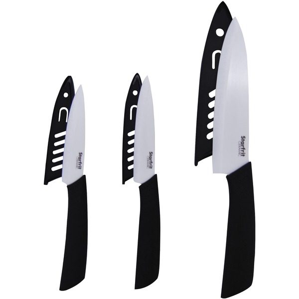 Starfrit 092854-006-0000 3-Piece Set of Ceramic Knives