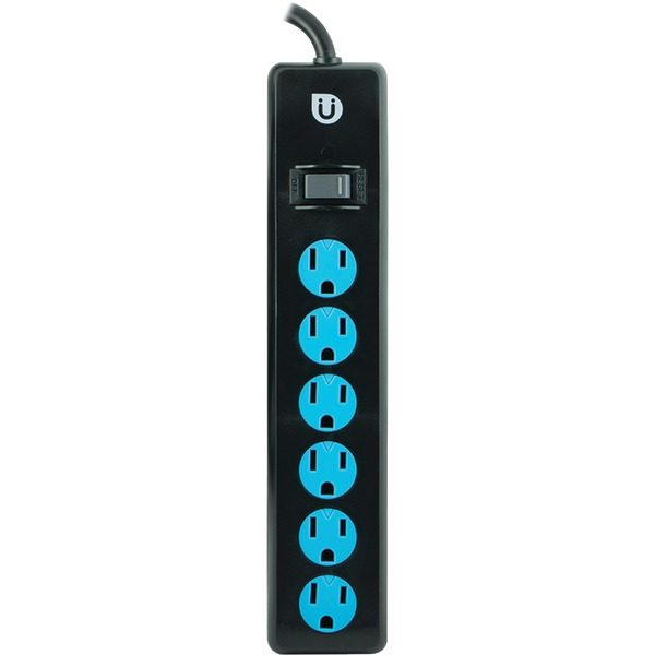 Uber 25115 6-Outlet Power Strip (Black & Blue)