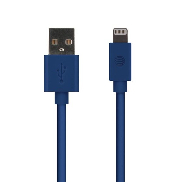 AT&T PVLC1-BLU 4-Foot PVC Charge and Sync Lightning Cable (Blue)