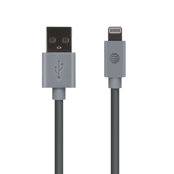 AT&T PVLC1-GRY 4-Foot PVC Charge and Sync Lightning Cable (Gray)