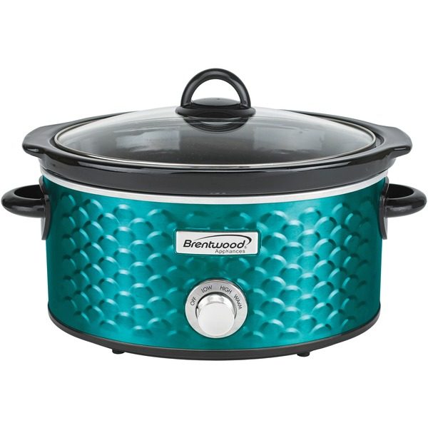 Brentwood Appliances SC-140BL 4.5-Quart Scallop Pattern Slow Cooker (Blue)