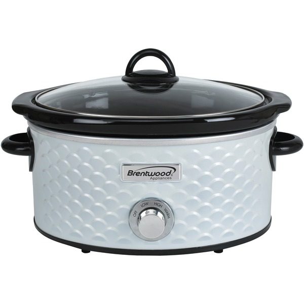 Brentwood Appliances SC-140W 4.5-Quart Scallop Pattern Slow Cooker (White)