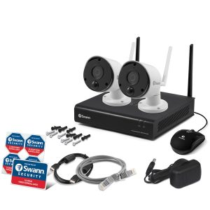 Swann SWNVK-490KH2-US 490 Series 1080p Wi-Fi Surveillance System Kit with 1 TB NVR and 2 Cameras