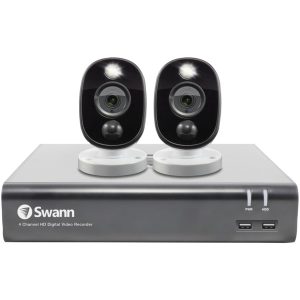 Swann SWDVK-445802WL-US 1080p Full HD Surveillance System Kit with 4-Channel 1 TB DVR and Two 1080p Cameras