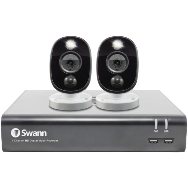 Swann SWDVK-445802WL-US 1080p Full HD Surveillance System Kit with 4-Channel 1 TB DVR and Two 1080p Cameras