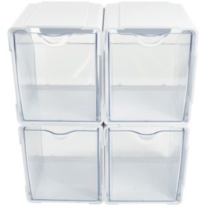 Deflecto 421103CR Tilt Bin Interlocking Storage Organizer