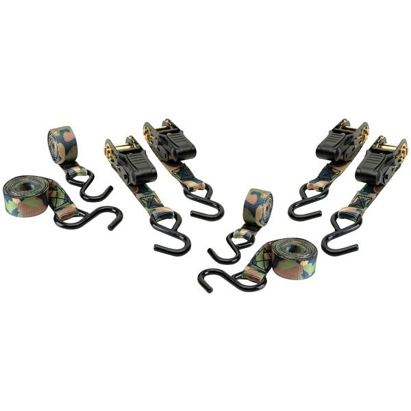 HME HME-RS-4PK Camouflage Ratchet Tie Down