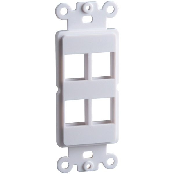 DataComm Electronics 20-5172 Keystone White Decor Plate Insert (4 Ports)