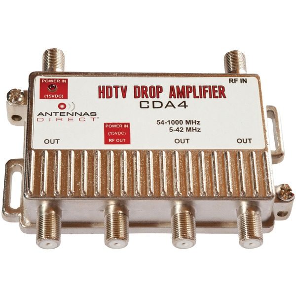 Antennas Direct CDA4 TV/CATV Distribution Amp (4 Way Output)