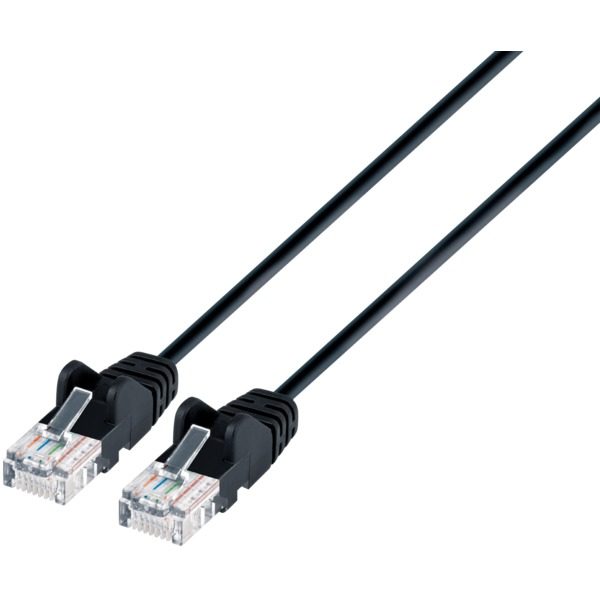 Intellinet Network Solutions 742092 Black CAT-6 UTP Slim Network Patch Cable with Snagless Boots (5 Feet)