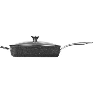 THE ROCK by Starfrit 060744-002-NEW1 THE ROCK by Starfrit One Pot 5.2-Quart Deep Fry Pan with Lid