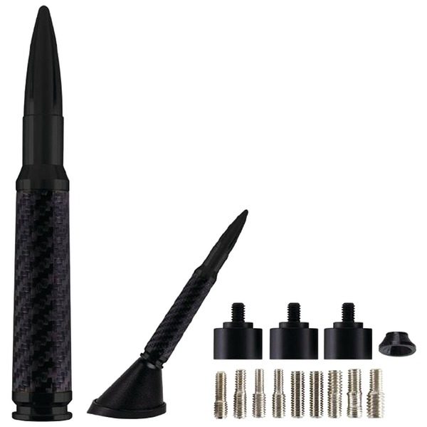 AmmoTenna 50CFB 5.5" Billet Aluminum .50 Cal Replica Antenna Mast (Black Carbon Fiber)