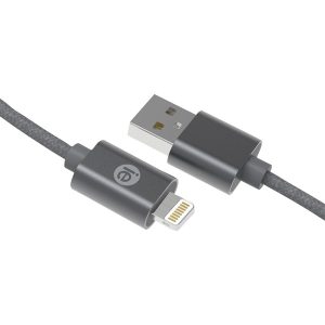 iEssentials IEN-BC6L-GRY Charge & Sync Braided Lightning to USB Cable