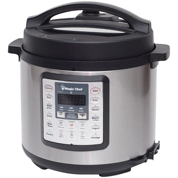 Magic Chef MCSMC10S7 6-Quart 7-in-1 Stainless Steel Multicooker