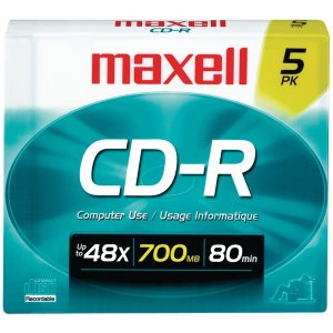 Maxell 648220 700MB 80-Minute CD-Rs (5 pk)