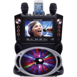 Karaoke USA GF846 Bluetooth Karaoke Machine with Synchronized LEDs