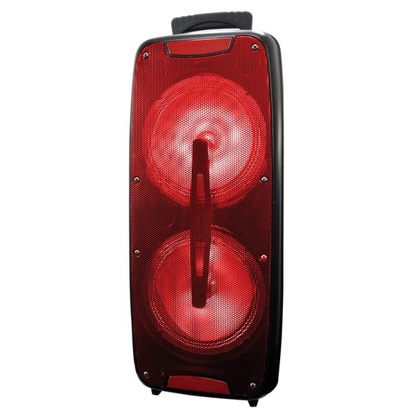 Supersonic IQ-3208DJTWS- Red Dual 8-Inch Bluetooth Speaker with True Wireless Technology (Red)