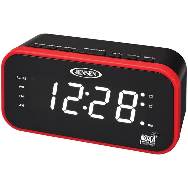 JENSEN JEP-150 AM/FM/NOAA Weather Band Clock Radio with Weather Alert