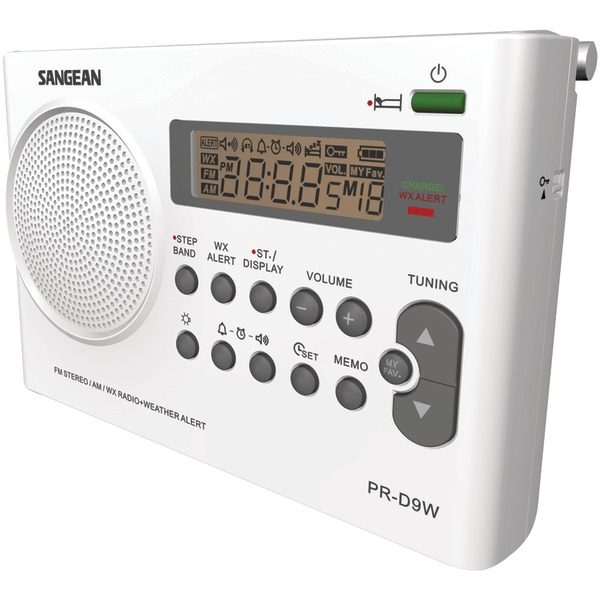 Sangean PR-D9W AM/FM/NOAA Weather Alert Rechargeable Radio