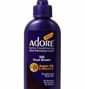 Adore Plus Semi Permanent Hair Color 344 Plum Brown 3.4 oz