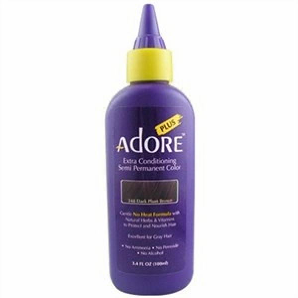 Adore Plus Semi Permanent Hair Color 348 Dark Plum Brown 3.4 oz