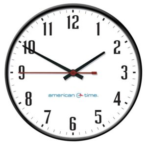 American Time and Signal SQ74BHAA989-WEB 18-Inch Wireless Analog Steel Clock - Black