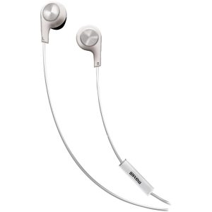 Maxell 199725 Bass 13 Heavy-Bass In-Ear Earbuds with Microphone (White)