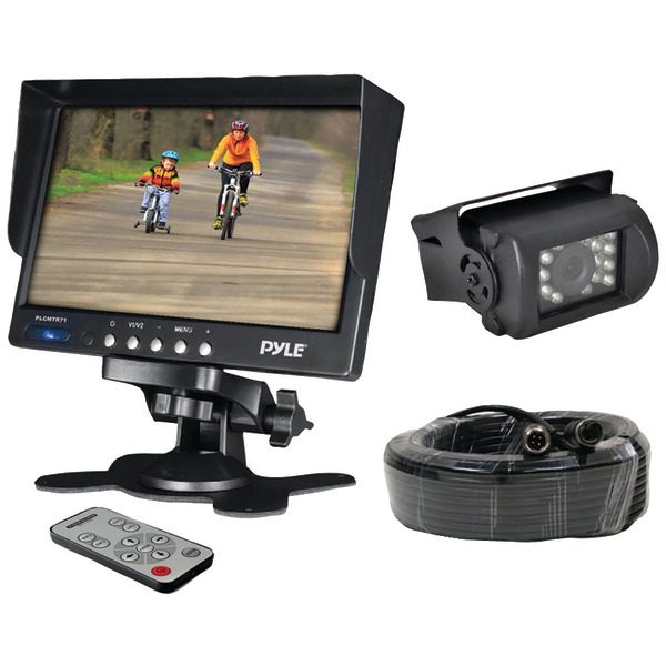 Pyle PLCMTR71 Commercial-Grade Backup Camera System with 7" Monitor and Weatherproof Camera with IR Night Vision