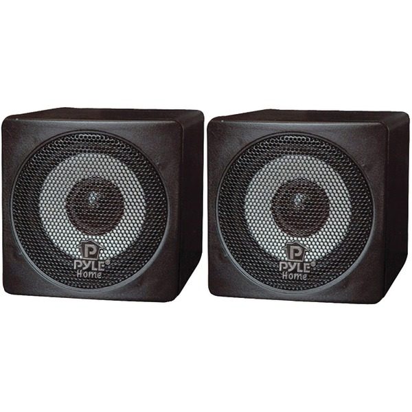 Pyle Home PCB3BK 3" 100-Watt Mini-Cube Bookshelf Speakers (Black)