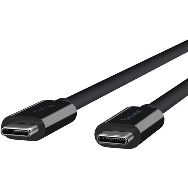 Belkin USB Data Transfer Cable - 3.28 ft USB Data Transfer Cable for Notebook - First End: 1 x Type C Male Thunderbolt 3 - Second End: 1 x Type C Male Thunderbolt 3 - 20 Gbit/s - Black