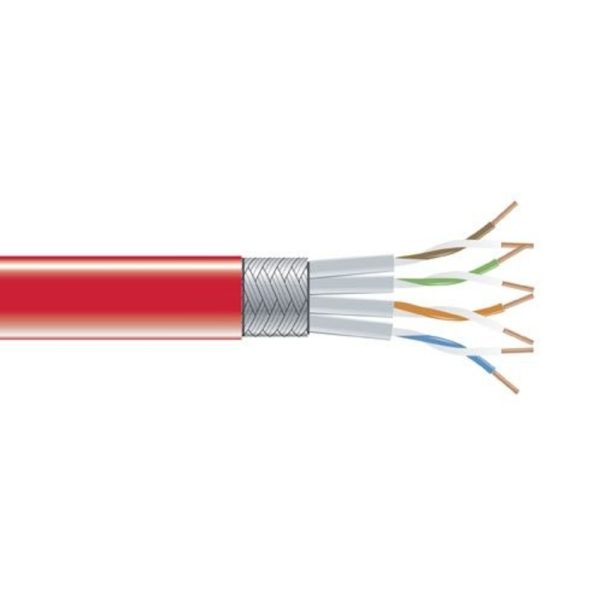 Black Box CAT6 250MHz Shielded Solid PVC Spool Bulk Cable Red 1000ft EVNSL0272RD-1000