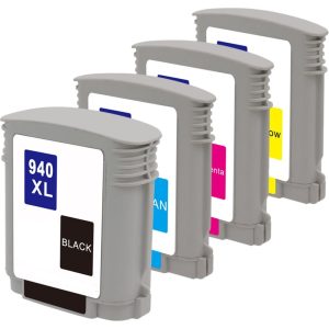 Compatible HP CZ143FN-R 940 Ink Cartridges - Black XL / Cyan / Magenta / Yellow - Ink-jet