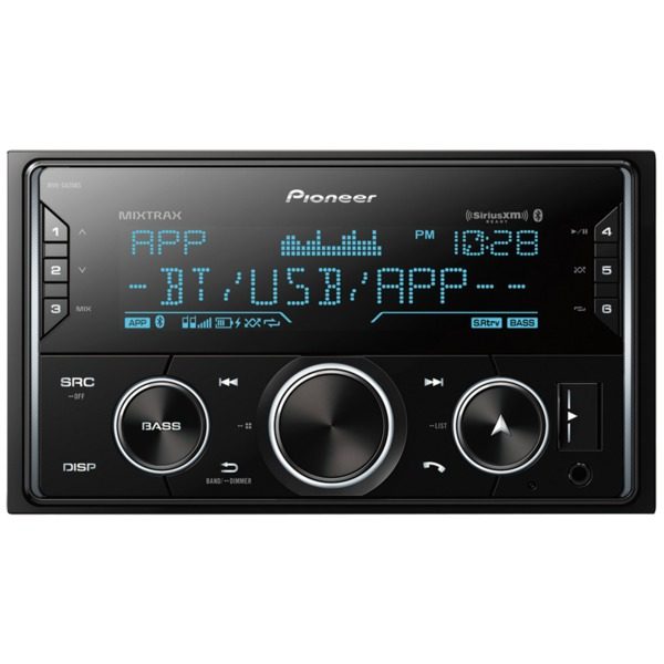 Pioneer MVH-S620BS Double-DIN In-Dash Digital Media Receiver with Bluetooth and SiriusXM Ready